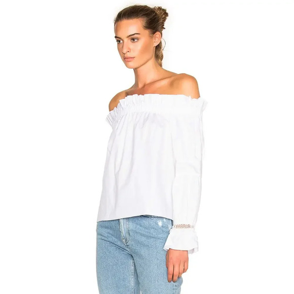 Alexis Ellen Off-The-Shoulder Top White Size L - Picture 2 of 10